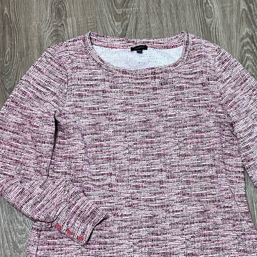 Talbots Space Dye Top Long Sleeve Red Pink Crew Neck Womens Sz S Office Preppy‌‌ - Picture 2 of 7